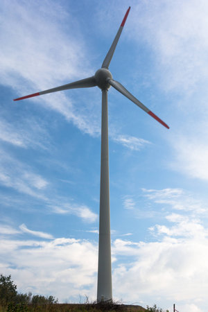 Wind Turbine on a foggy morning