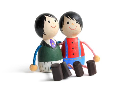 Wooden Two Boysの写真素材