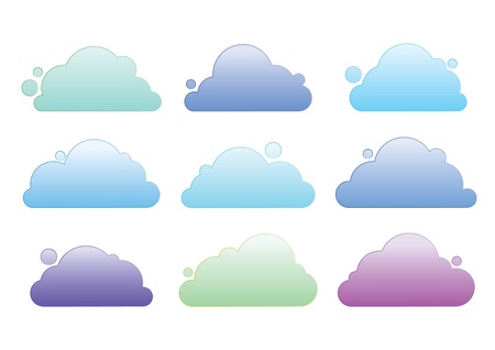 pastel color cloudのイラスト素材