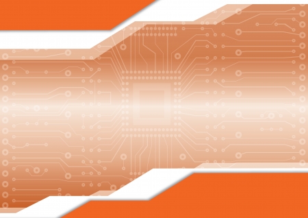 Computer circuit board orangeのイラスト素材