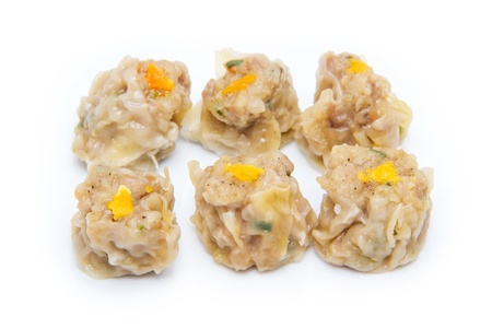 Dumpling on white backgroundの写真素材
