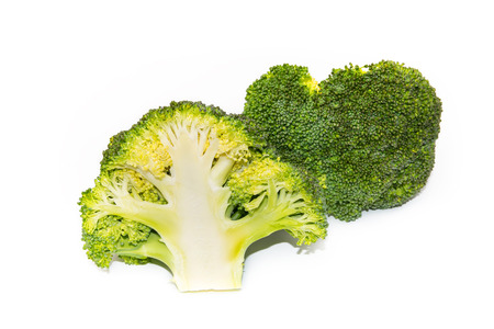The Fresh green broccoli isolated on white backgroundの写真素材