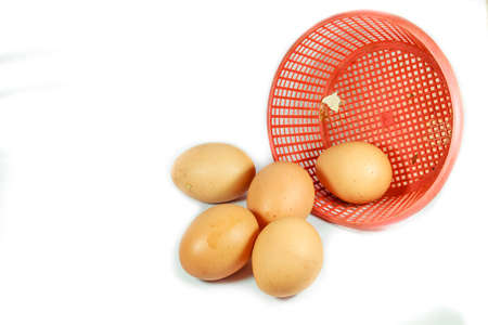 eggs in basketの写真素材