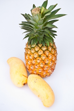 Tropical fruit  Pineapple and mango の写真素材