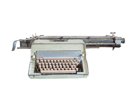 Old typewriter isolated on a white background の写真素材