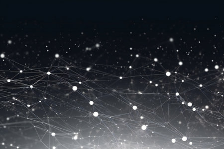 Abstract technology background with connection lines and dots. 3D Renderingの素材