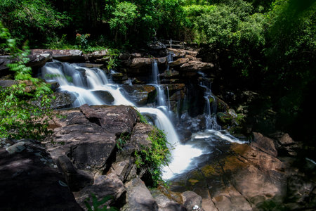 Tad noi waterfall at Na Yung - Nam Som National Park Udon Thani Province, Thailandの写真素材
