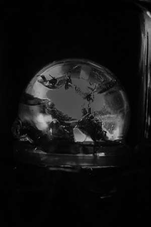 Abstract black and white sphereの写真素材