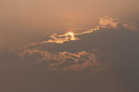 sun rays and cloudsの写真素材