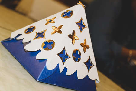 A closeup of a chocolate box presentの写真素材