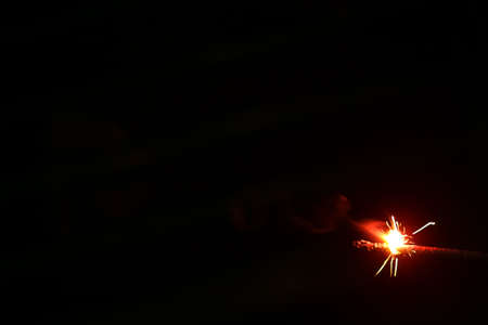 Sparkling fireworks view in the night skyの写真素材