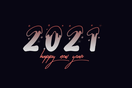 Happy new year 2021 banner card poster wishes message greetingの写真素材