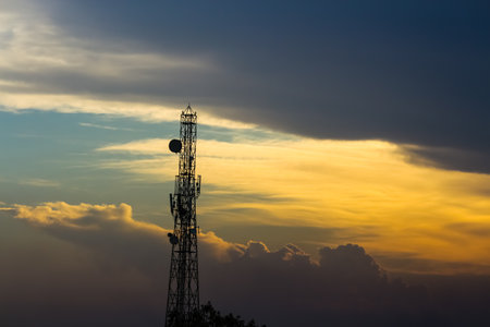 Landscape evening view of the sky and communicationの写真素材