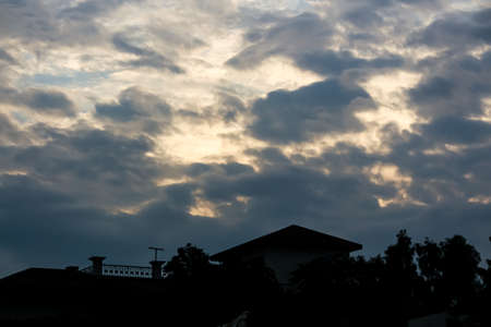 Landscape view of sunrise clouds in the mountainsの写真素材