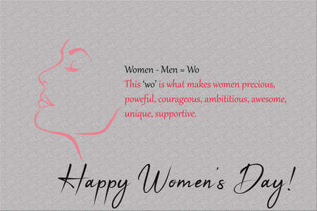 Illustration of Happy international women's day with the difference between men and womenの写真素材