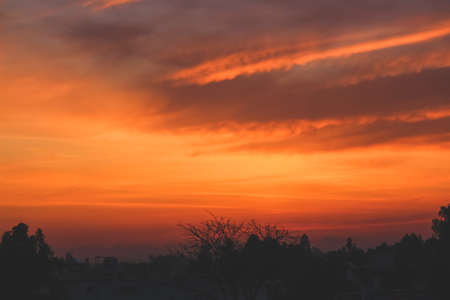 morning sunrise view over the mountainsの写真素材