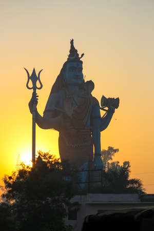 Maha Shivratri special Lord Shiva statue at sunriseの写真素材