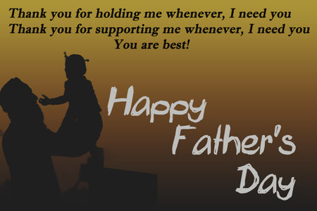 Illustration of Happy Father's day with silhouette of child and fatherの写真素材