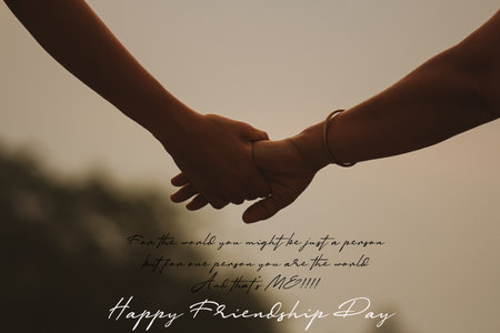 promise bond between two friends happy friendship day  bestfriends foreverの写真素材