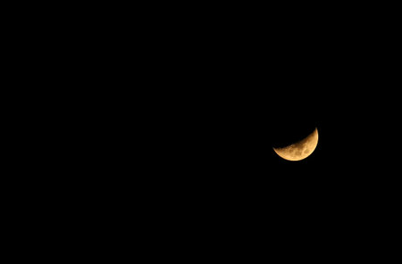 detailed half moon in the night beautifulの写真素材
