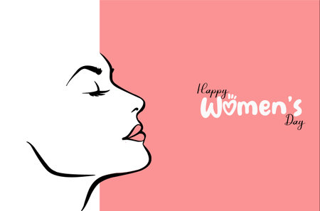 International Happy women day women with a heart greeting wishesのイラスト素材