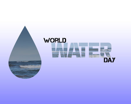 World water day 22nd march with water in drop of water  greeting wishesのイラスト素材