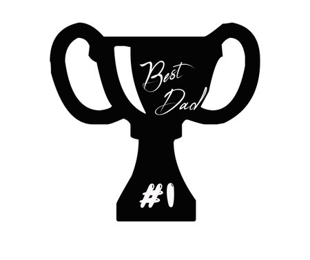 Best dad ever. Black and white silhouette of a trophy. Vector illustration. Father's day Specialのイラスト素材