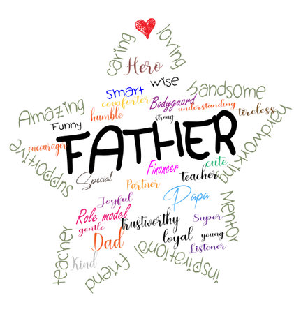 Father's Day Word Cloud Concept with great terms such as father, son, love and more.のイラスト素材