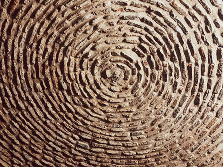 abstract background of the old roof wall with a circular pattern. Textured background wallpaper patternの写真素材