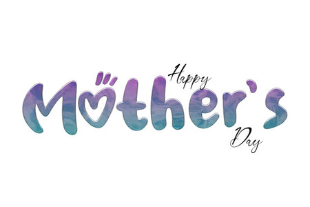 Happy Mother's Day lettering on a white background.  illustration.の写真素材