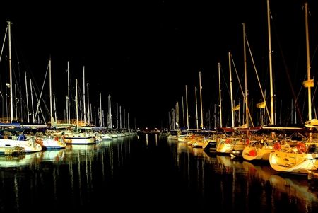 Silent evening in an Herzliya marina.の写真素材