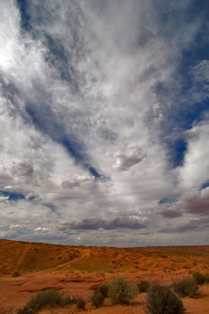 Flat red plain in Navaho reservationの写真素材