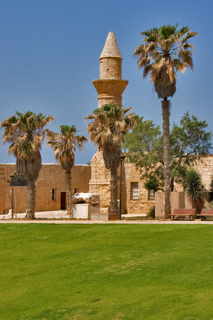 National park Caesarea on coast of Mediterranean sea in Israel