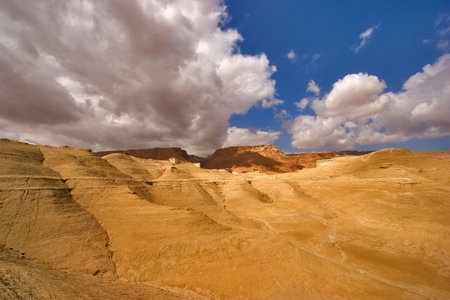 Picturesque ancient mountains about the Dead Sea in Israel