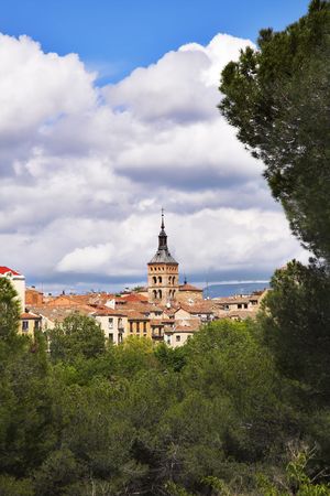 The ancient city of Segovia in serene May dayの写真素材