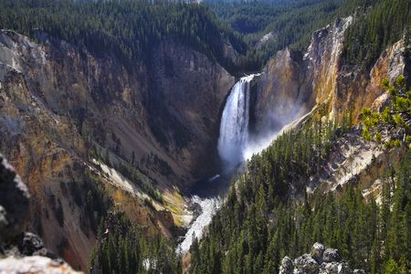 Sparkling falls in a canyon of Yellowstone national park. More magnificent pictures from the American and Canadian National parks you can look hundreds in my portfolio. Welcome!の写真素材
