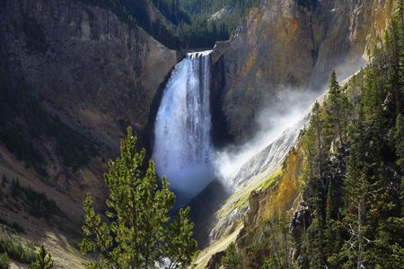 Magnificent falls in a canyon of Yellowstone national park. More magnificent pictures from the American and Canadian National parks you can look hundreds in my portfolio. Welcome!の写真素材