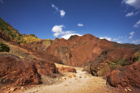Stone desert in the south of Israel. The beginning of a complex tourist routeの写真素材