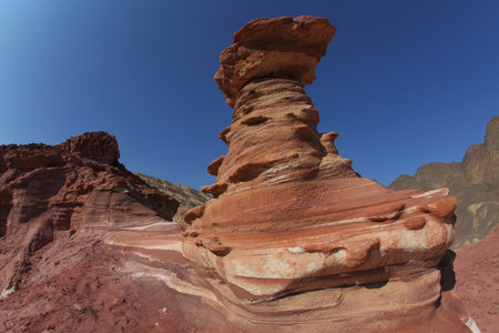 Natural "Sphynx" in ancient mountains nearby Eilat, Israelの写真素材