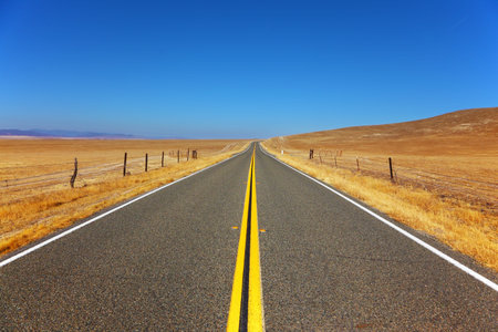 Travel to steppes of California on excellent American highway