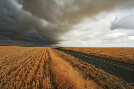 Thunderclouds and sunset. Montana, the USAの写真素材