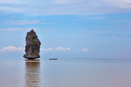 Famous island-rock Sail Rock in the Gulf of Thailandの写真素材