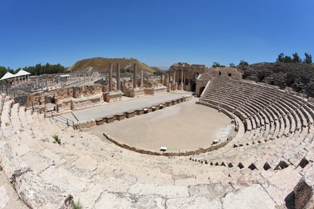 Magnificently preserved Roman amphitheater in Beit Shean, Israelのeditorial素材