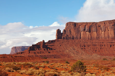 Picturesque cliffs of red sandstone in the Navajo reservation