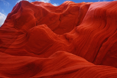 Fiery color in the stone. The famous Antelope Canyon in the Navajo Indian Reservation. U.Sの写真素材