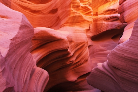 Magic play the red and orange colors in the famous Antelope Canyon in the Navajo Indian Reservation. U.S.
の写真素材