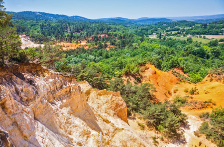 Languedoc - Roussillon, Provence, France. The reserve is in place on the career of ocher mining....