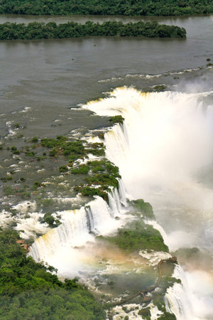 "Devil's Throat" was photographed from a helicopter. Iguazu waterfalls, the most famous in the world.の写真素材