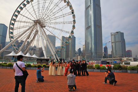 HONG KONG, DECEMBER 11, 2014: Hong Kong Special Administrative Region. The modern city on the ocean...