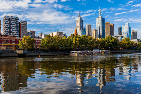 Travel to the edge of the earth. Australia. Magnificent modern city Melbourne. Concept of active and ecological tourismのeditorial素材